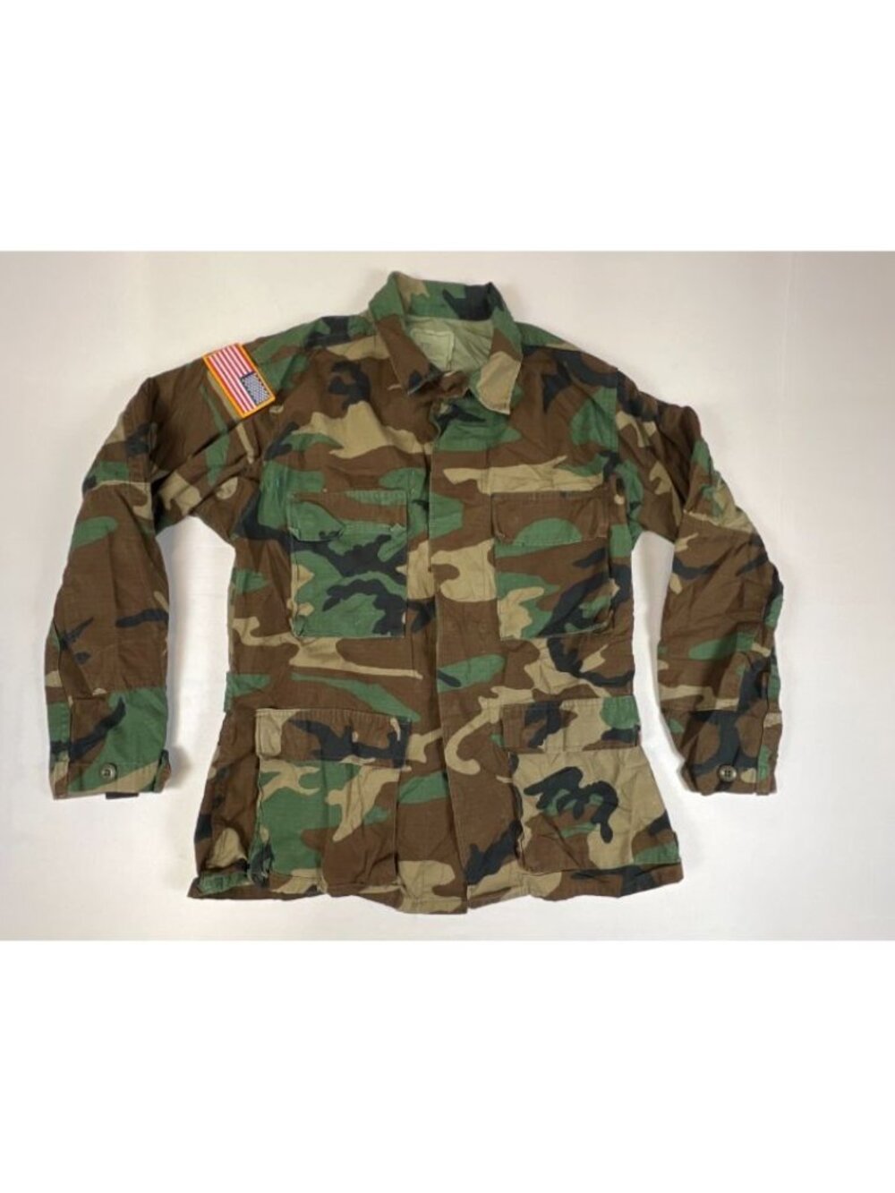 Vintage US Military Woodland Camo Field Jacket Small Regular Combat BDU Coat